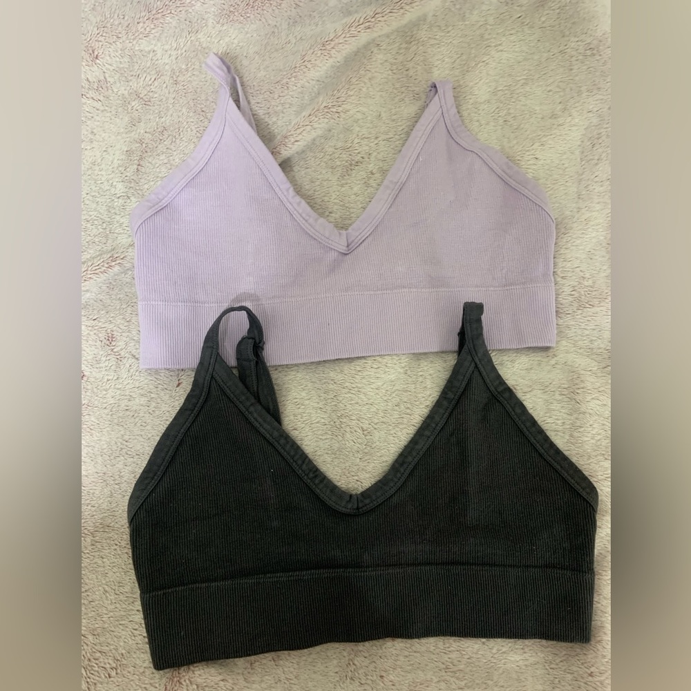 Purple and grey sports bra bundle